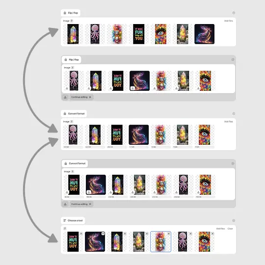 User Interface of the non-destructive editing feature.